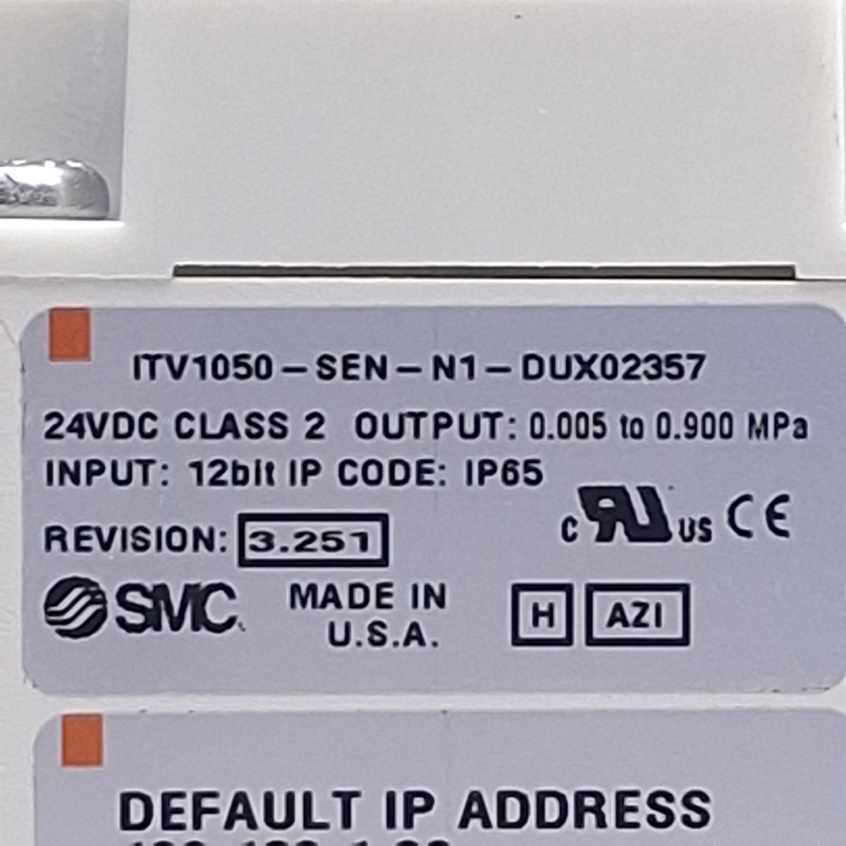 Used SMC ITV1050-SEN-N1-DUX02357 Electro-Pneumatic Regulator, EtherNet/IP, 1/8" NPT