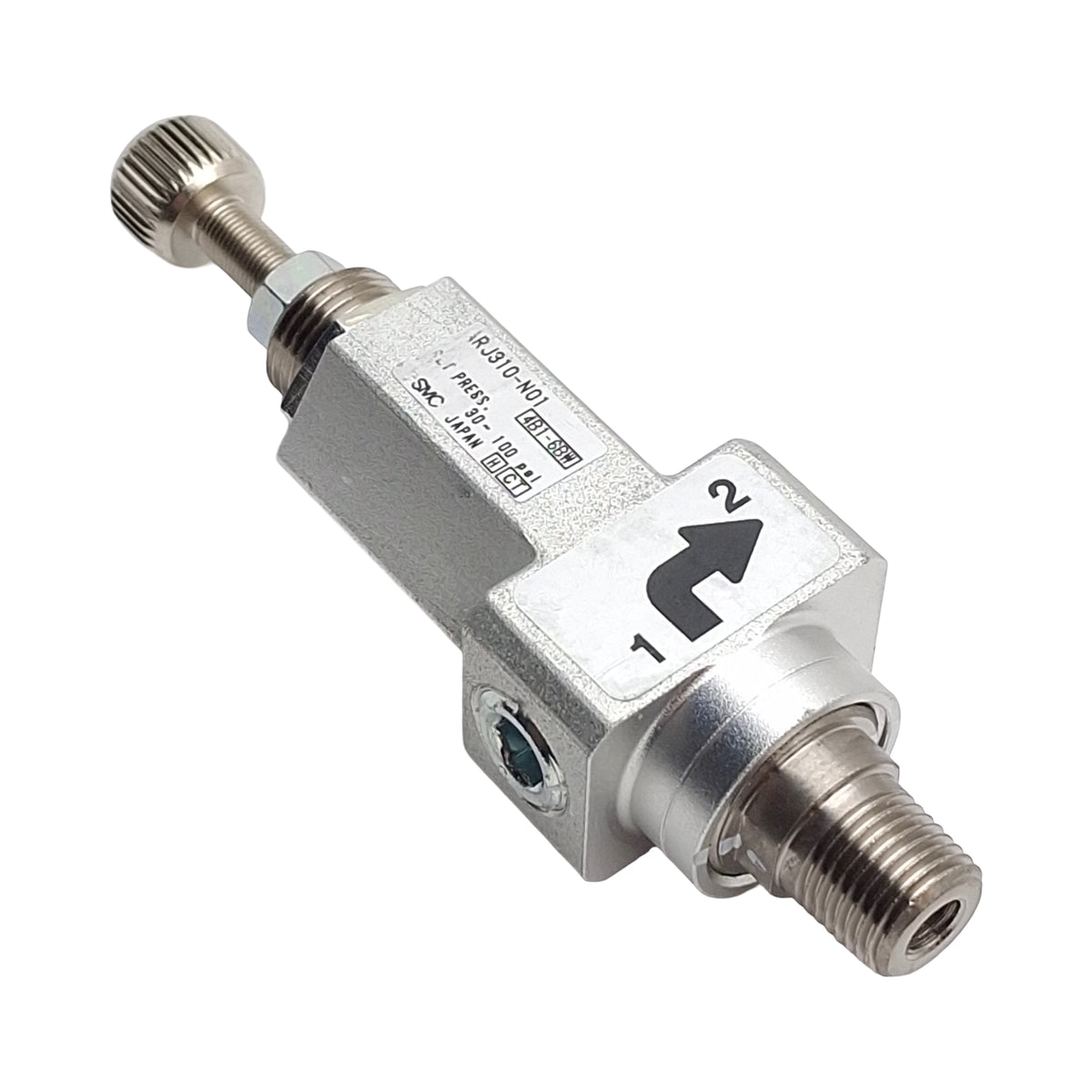 New – Open box Lot of 2 SMC ARJ310-N01 Miniature Regulators, 1/8in NPT, 30-100psi Set Pressure
