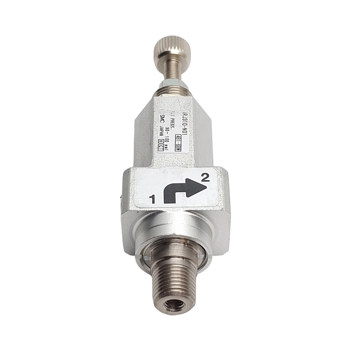 New – Open box Lot of 2 SMC ARJ310-N01 Miniature Regulators, 1/8in NPT, 30-100psi Set Pressure