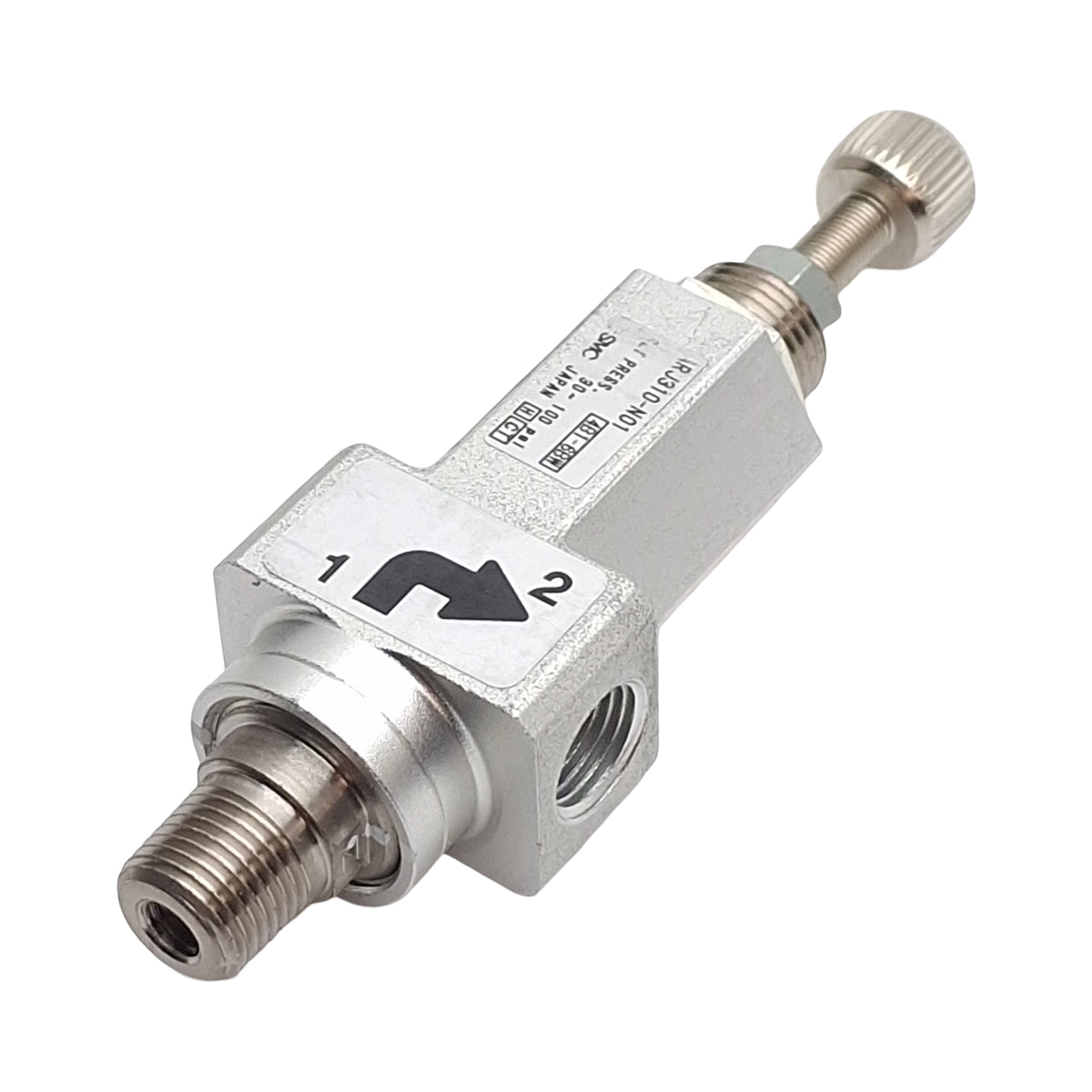 New – Open box Lot of 2 SMC ARJ310-N01 Miniature Regulators, 1/8in NPT, 30-100psi Set Pressure
