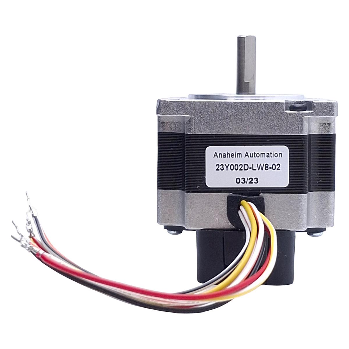 Used Anaheim Automation 23Y002D-LW8-02 Stepper Motor, NEMA 23, 8.1V 0.7A, 76oz-in