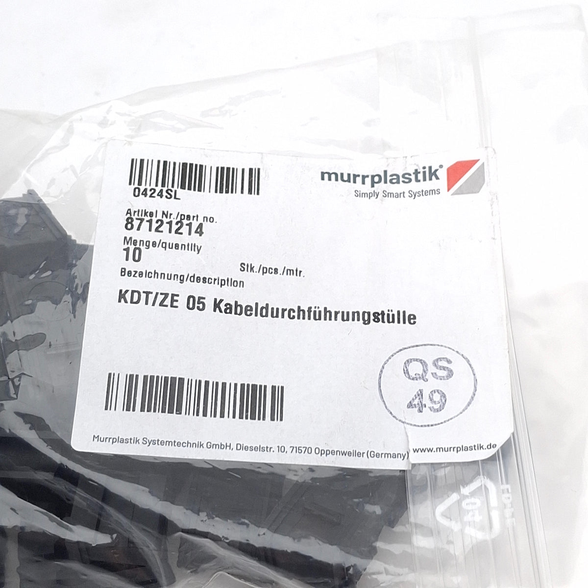 New Lot of 10 Murrplastik 87121214 Split Frame Grommet 0.197in to 0.236in, 5mm - 6mm