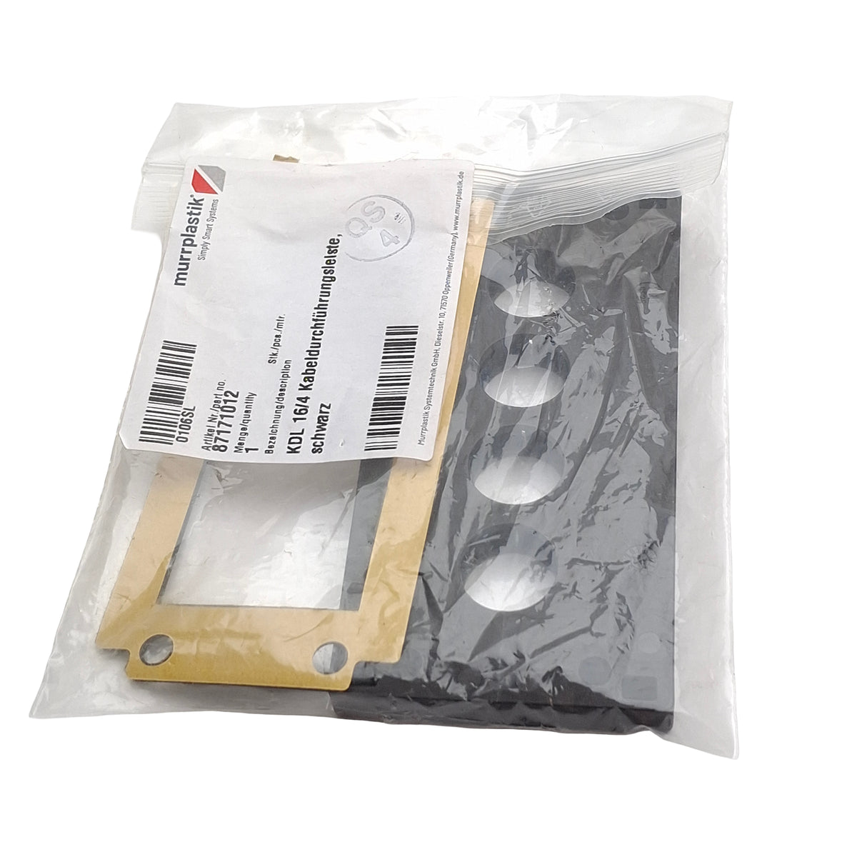 New Murrplastik 87171012 KDL 16/4 Cable Entry Plate, 4-Hole, 86mm x 36mm Frame
