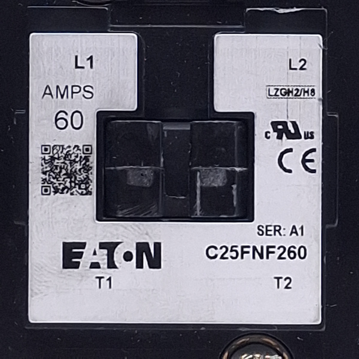 New – Open box Eaton C25FNF260A Definite Purpose Contactor 2-Pole, 60A, 110-240VAC Coil