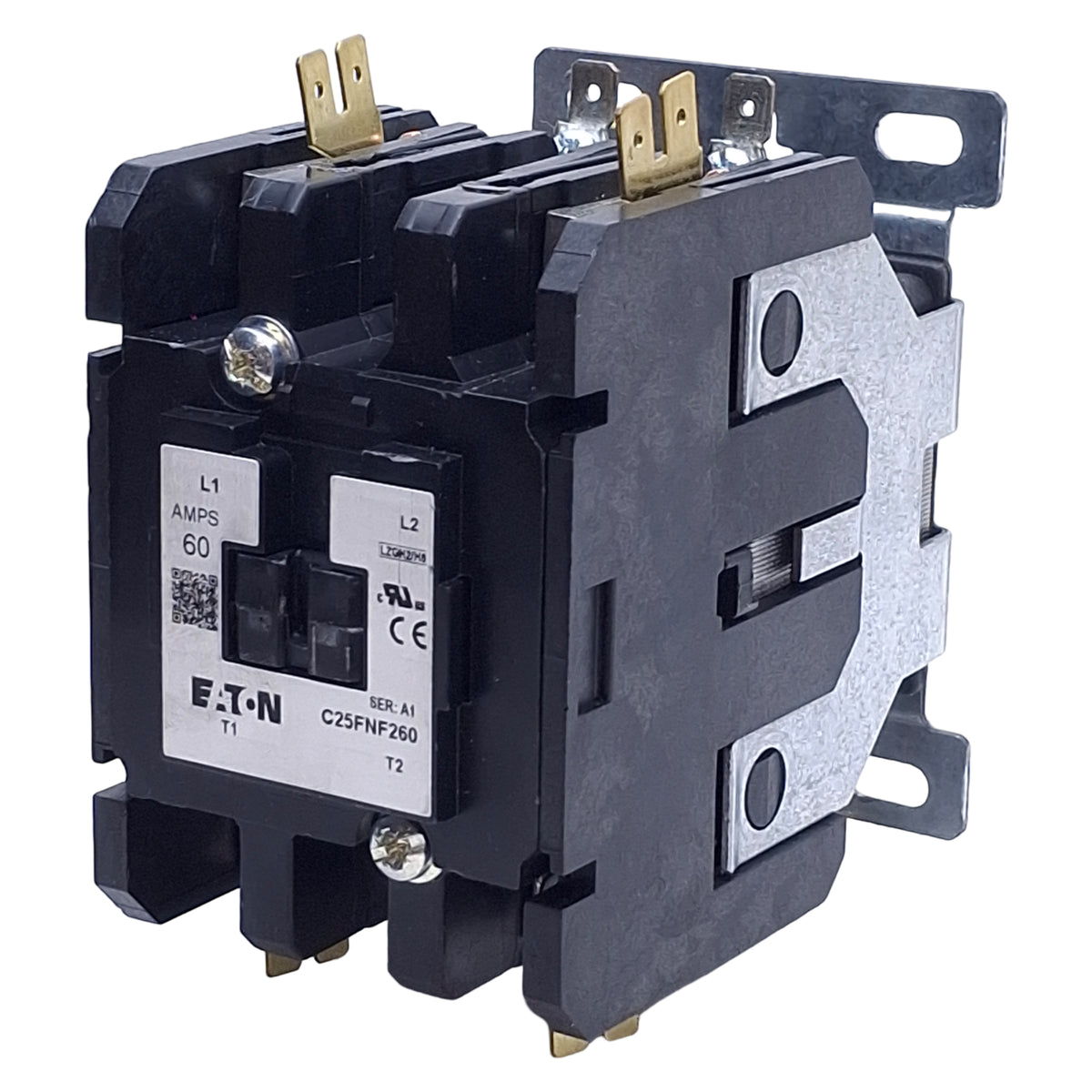 New – Open box Eaton C25FNF260A Definite Purpose Contactor 2-Pole, 60A, 110-240VAC Coil
