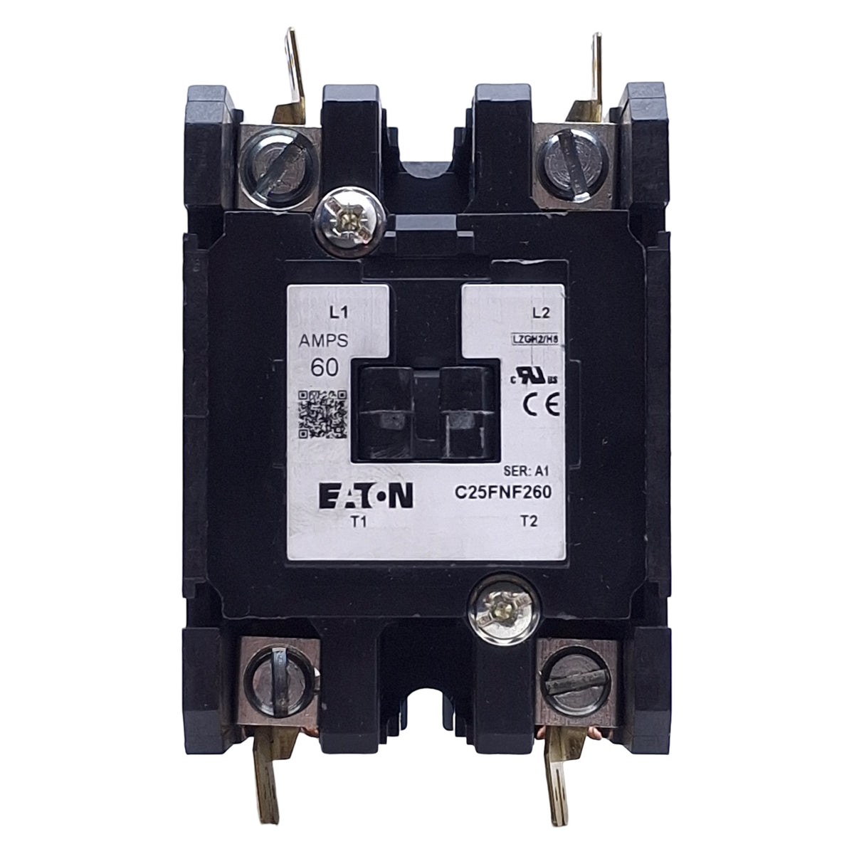 New – Open box Eaton C25FNF260A Definite Purpose Contactor 2-Pole, 60A, 110-240VAC Coil
