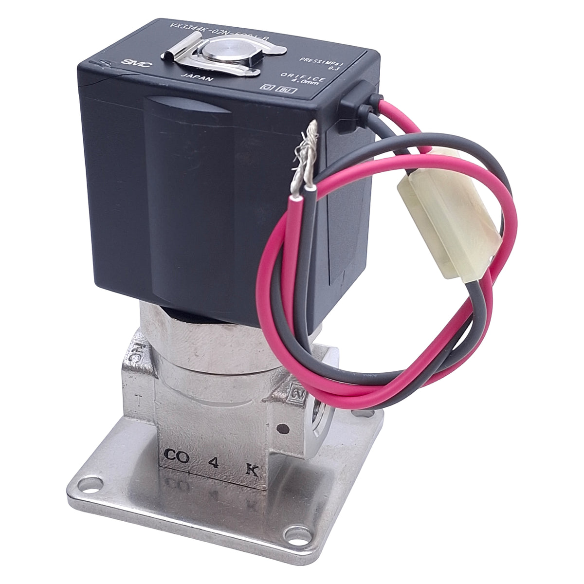 New – Open box SMC VX3344K-02N-5GS1-B Solenoid Valve, 1/4in NPT, 0.3/1.0MPa, 24VDC Coil