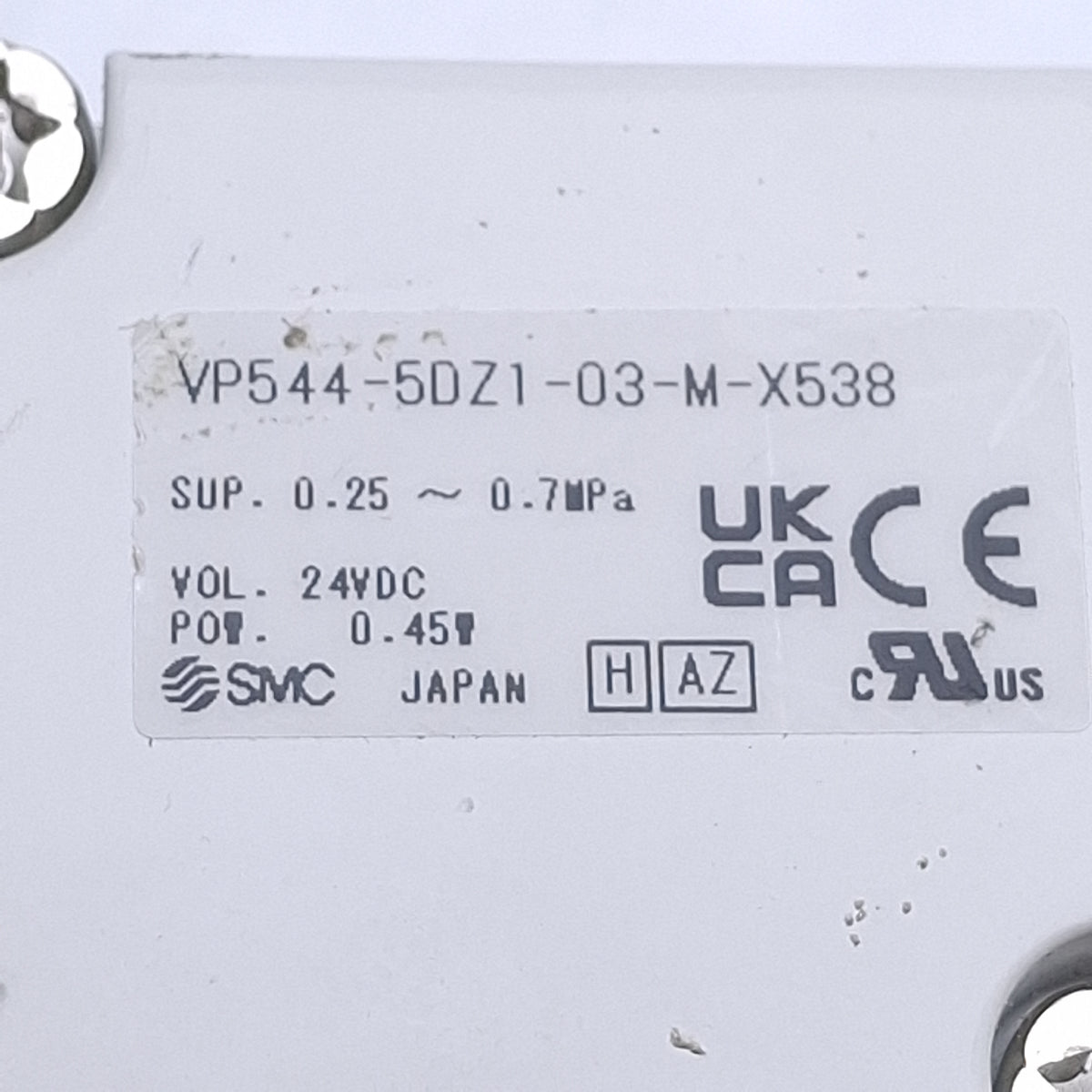 Used SMC VP544-5DZ1-03-M-X538 Residual Pressure Release Valve 0.25-0.7MPa, 24VDC Coil