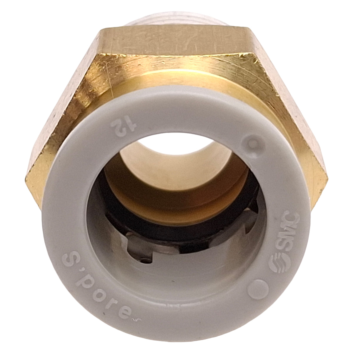 New Lot of 10 SMC KQ2H12-03AS Brass One-Touch Fitting w/ Sealant, ø12mm, Rc3/8