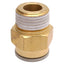 New Lot of 10 SMC KQ2H12-03AS Brass One-Touch Fitting w/ Sealant, ø12mm, Rc3/8