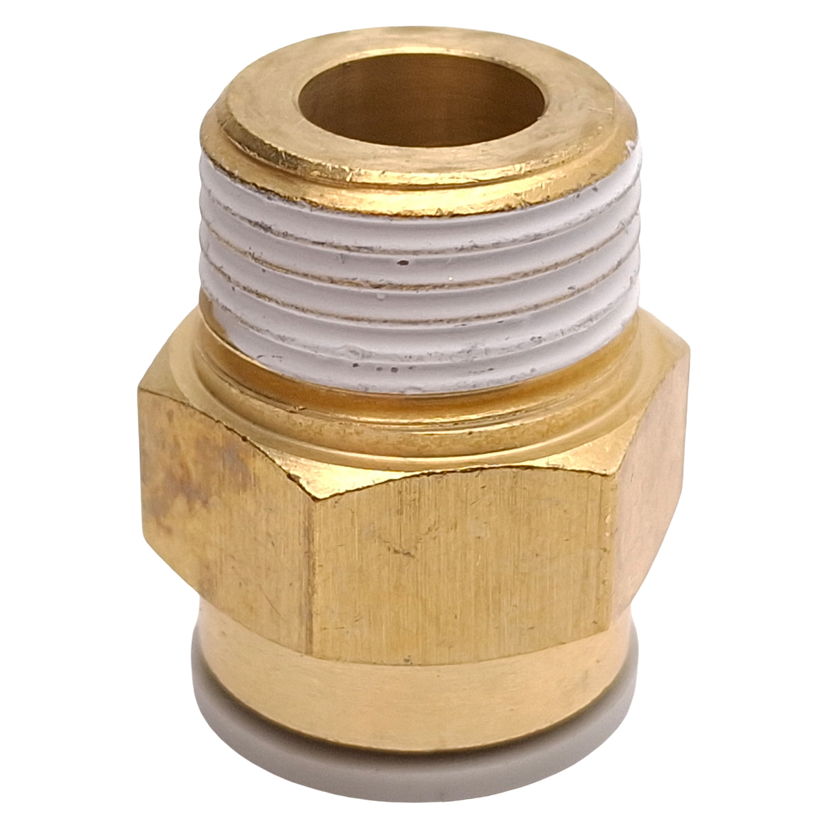 New Lot of 10 SMC KQ2H12-03AS Brass One-Touch Fitting w/ Sealant, ø12mm, Rc3/8