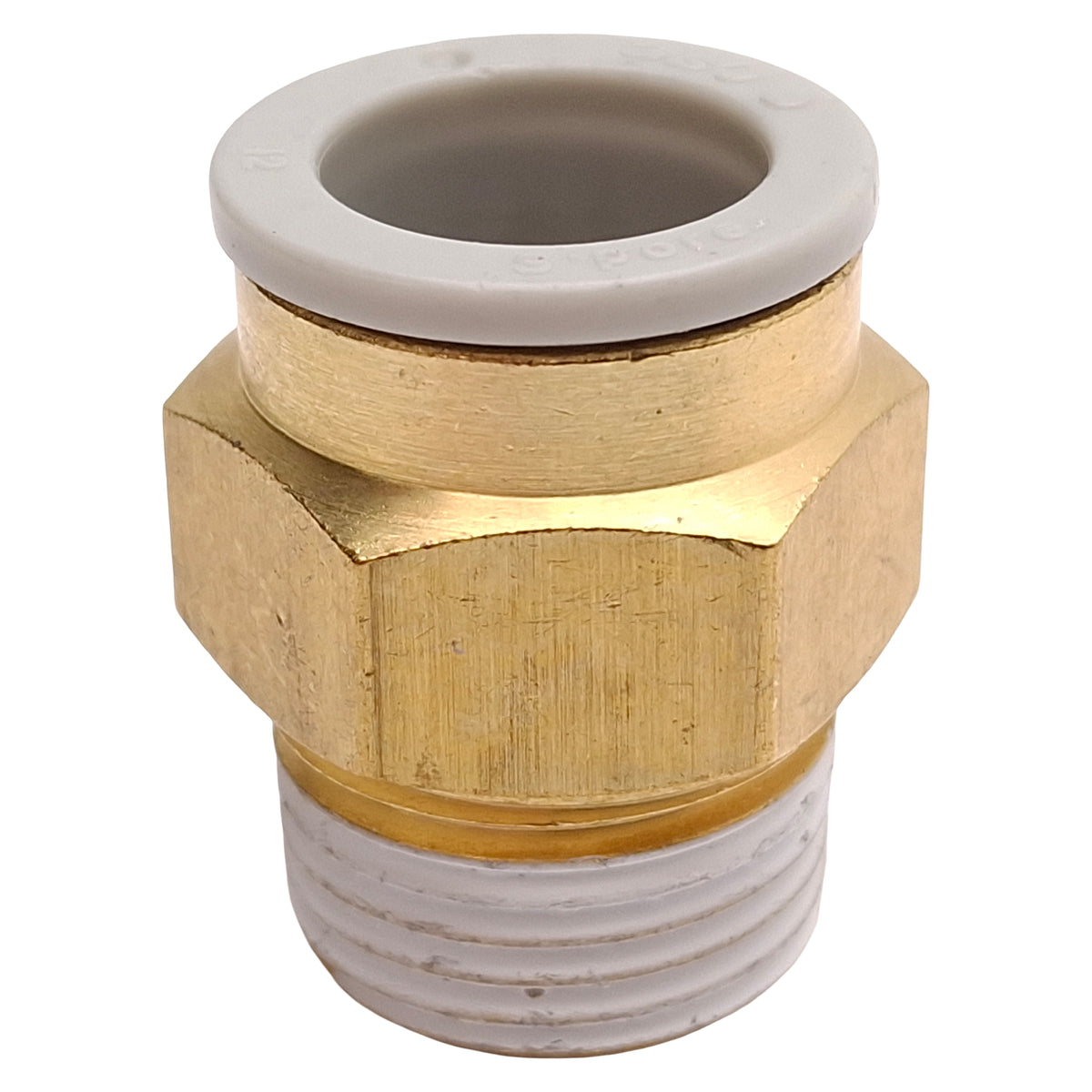 New Lot of 10 SMC KQ2H12-03AS Brass One-Touch Fitting w/ Sealant, ø12mm, Rc3/8