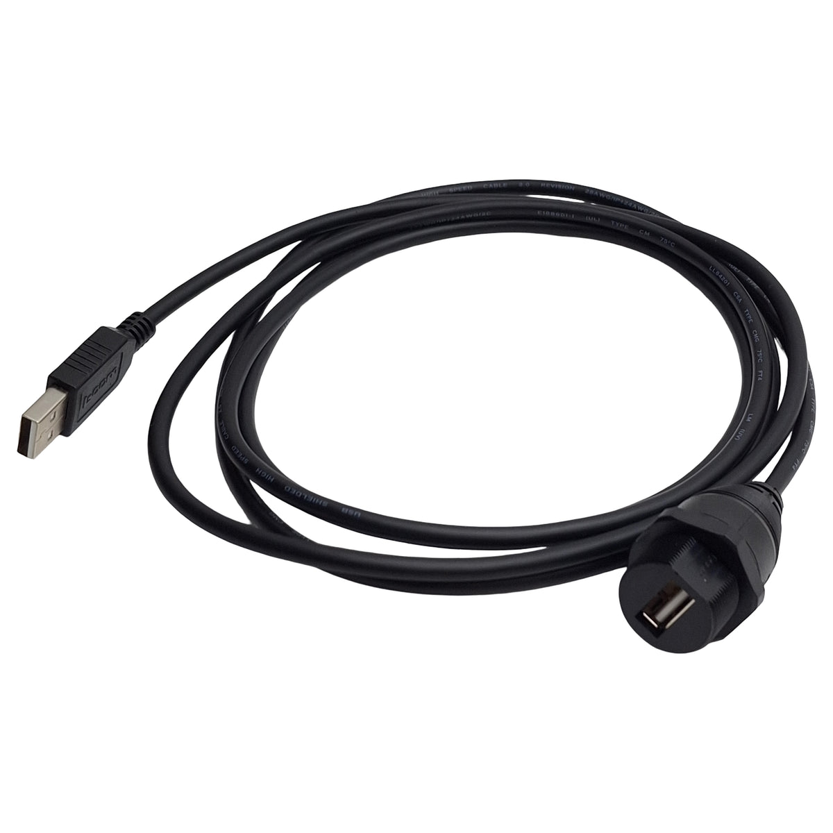 New L-Com WPUSBAX-2M Waterproof USB Panel Connector, Male - Female, USB-A