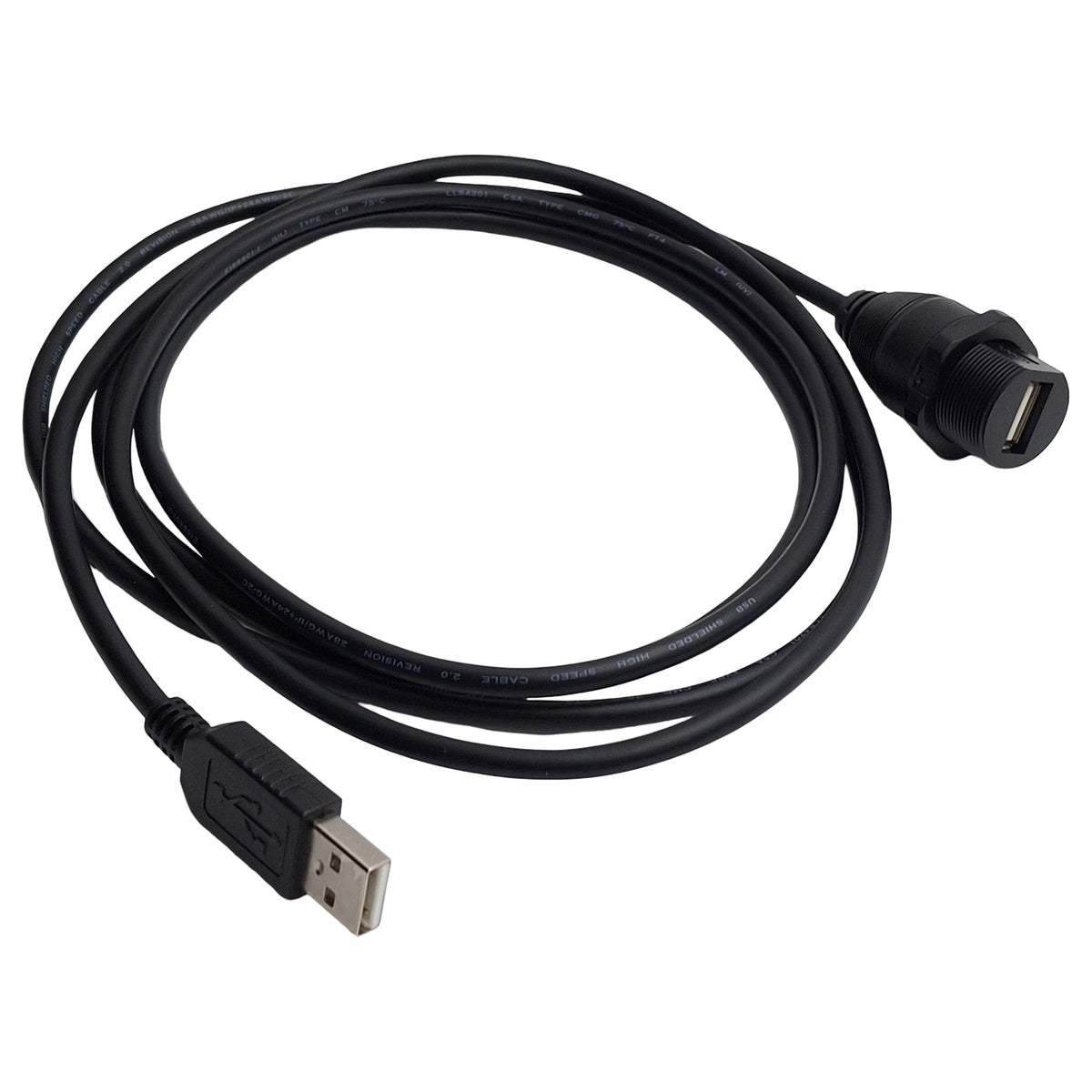 New L-Com WPUSBAX-2M Waterproof USB Panel Connector, Male - Female, USB-A