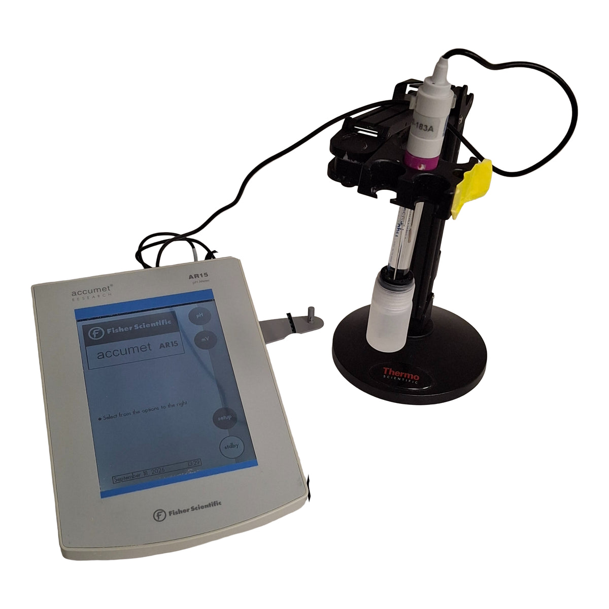 Used Fischer Scientific AR15 Accumet PH Meter w/ 13-620-183A Sensor, 24VDC *Tested*