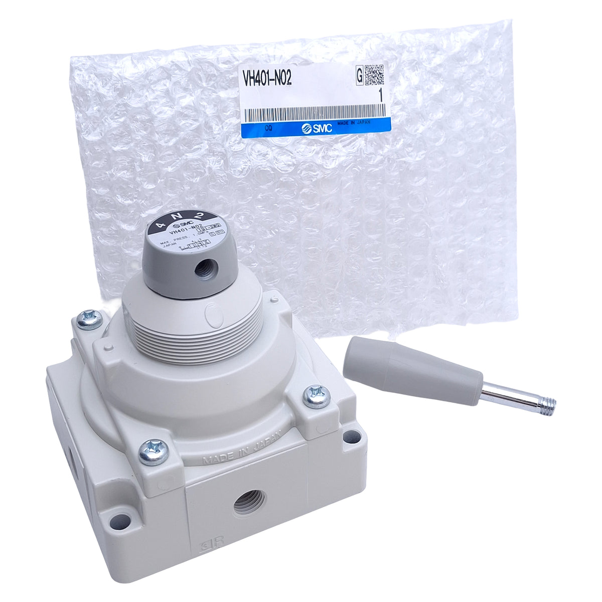 New SMC VH401-N02 Side Ported Hand Valve w/Lever 3-Position, 1/4 NPT Ports, 1.0MPa