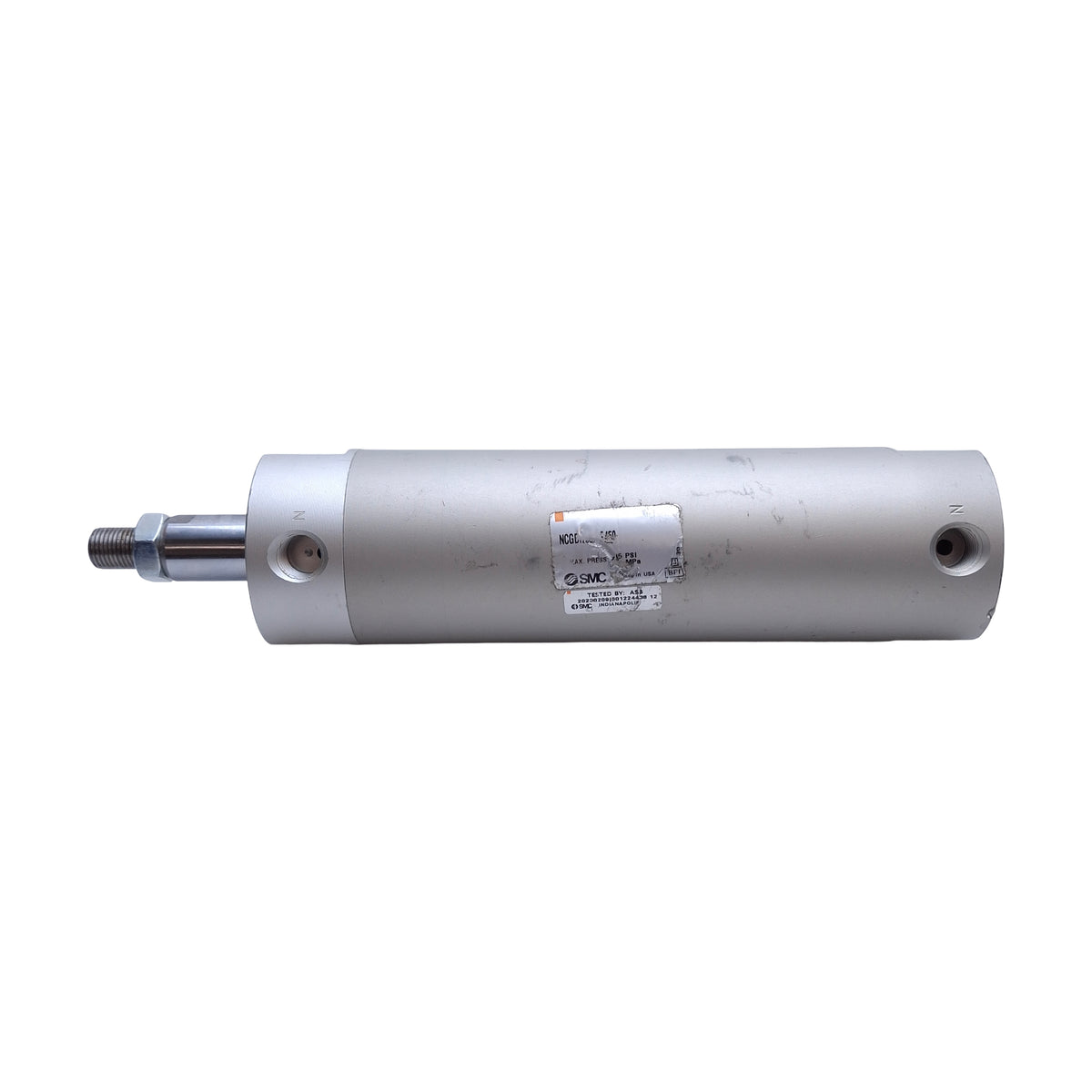 Used SMC NCGBN50-0450 Pneumatic Cylinder, Bore 50mm, Stroke 4.5in, Port 1/4in NPT