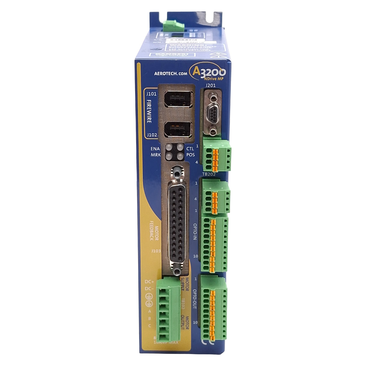 Used Aerotech A3200 NDRIVEMP10-IO NDrive Servo Drive, 1-Axis, FireWire, 10-80VDC 5A