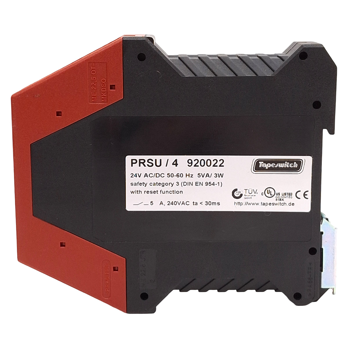 Used Tapeswitch PRSU/4 Safety Controller Module 3NO Safety+1NC Aux, 24VAC/DC Coil