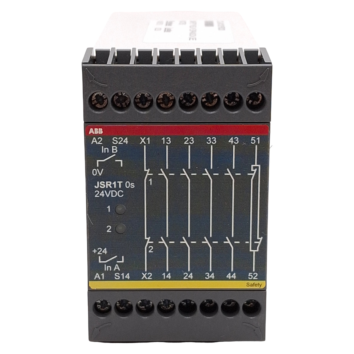 Used ABB 2TLA010015R0000 JSR1T Jokab Safety Expansion Relay, 4NO+1NC, 0s, 24VDC Coil