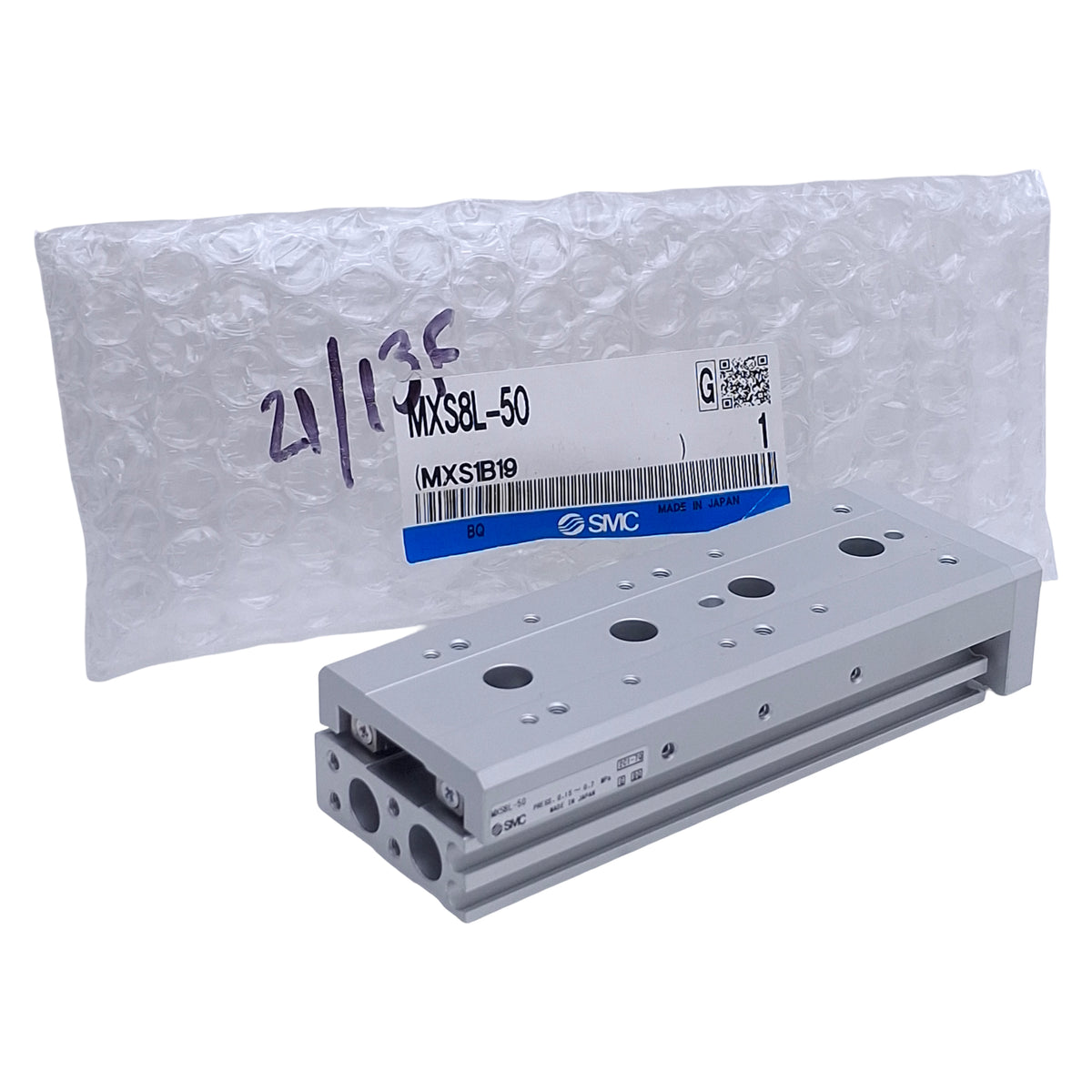 New SMC MXS8L-50 Pneumatic Slide Table, ø8mm Bore, 50mm Stroke, 0.7 MPa, M5x0.8