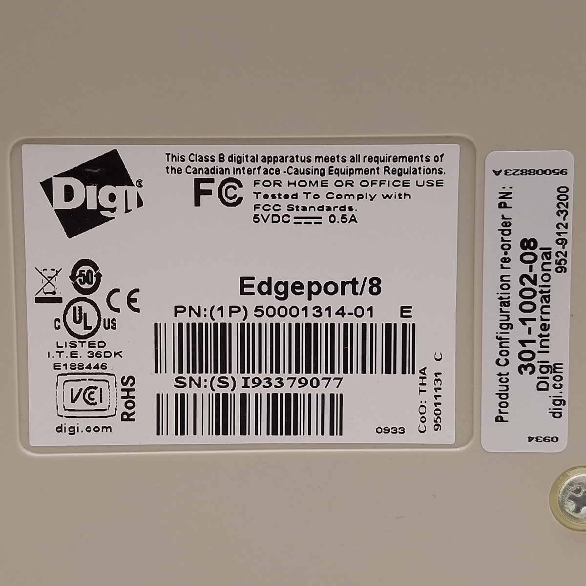 Used Digi 50001314-01 Edgeport/8 USB-to-Serial Converter, 8-Port, DB9, USB-B, 5VDC