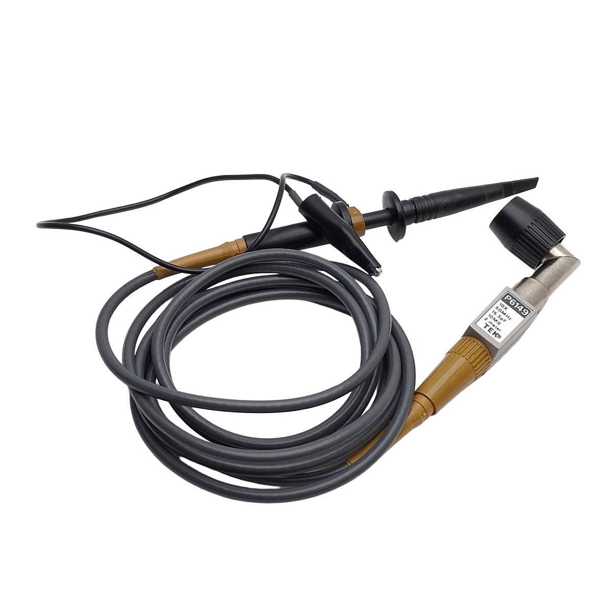 Used Tektronix P6149 Oscilloscope Probe, 50MHz, 10:1 Ratio, 10M Ohm 15.5pF, 2 Meters