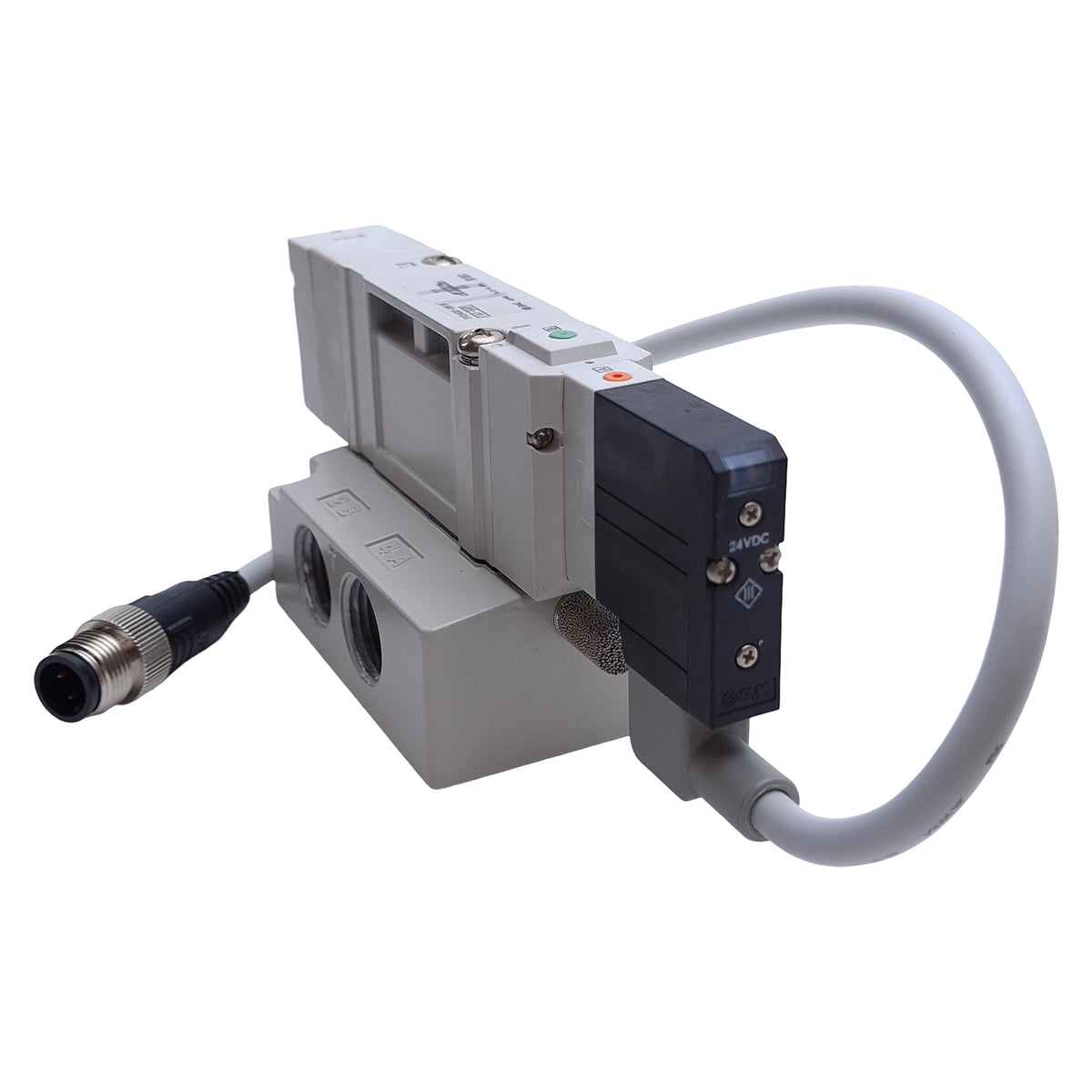Used SMC SV3400-5W1U Solenoid Valve, 0.2-0.7MPa, Rc3/8 Port Subplate, 24VDC Coil