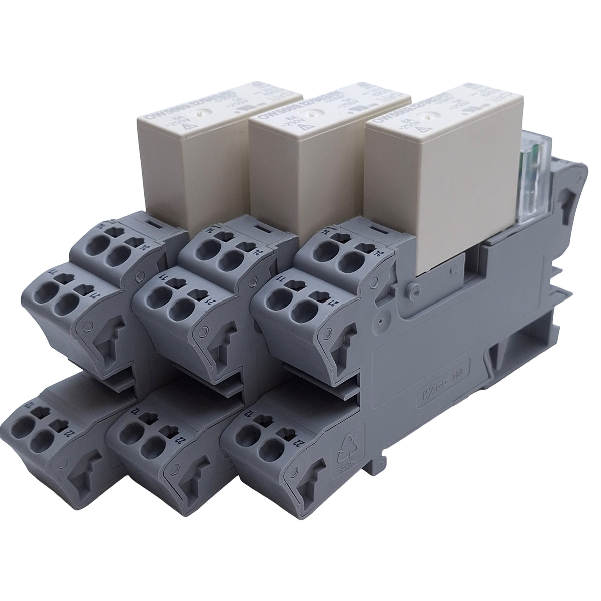 New – Open box Lot of 3 DOLD OW5669.12 & Relay & Socket, 250VAC 5A Contact, 2CO, 24VDC Coil