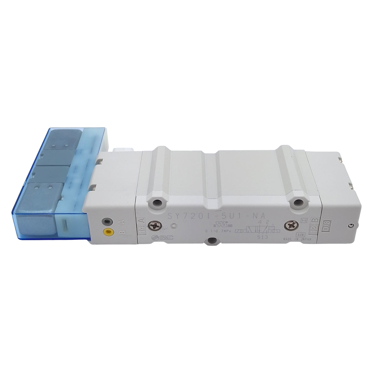 New SMC SY7201-5U1-NA Base-Mount Solenoid Valve, 5/2-Way, 0.1-0.7MPa, 24VDC Coil