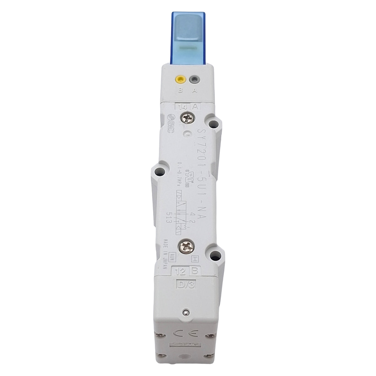 New SMC SY7201-5U1-NA Base-Mount Solenoid Valve, 5/2-Way, 0.1-0.7MPa, 24VDC Coil