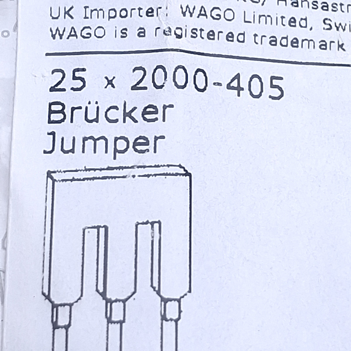 New Lot of 25 WAGO 2000-405 TOPJOB'S Jumper For 2000 Series, 5-Position, 3.5mm Pitch