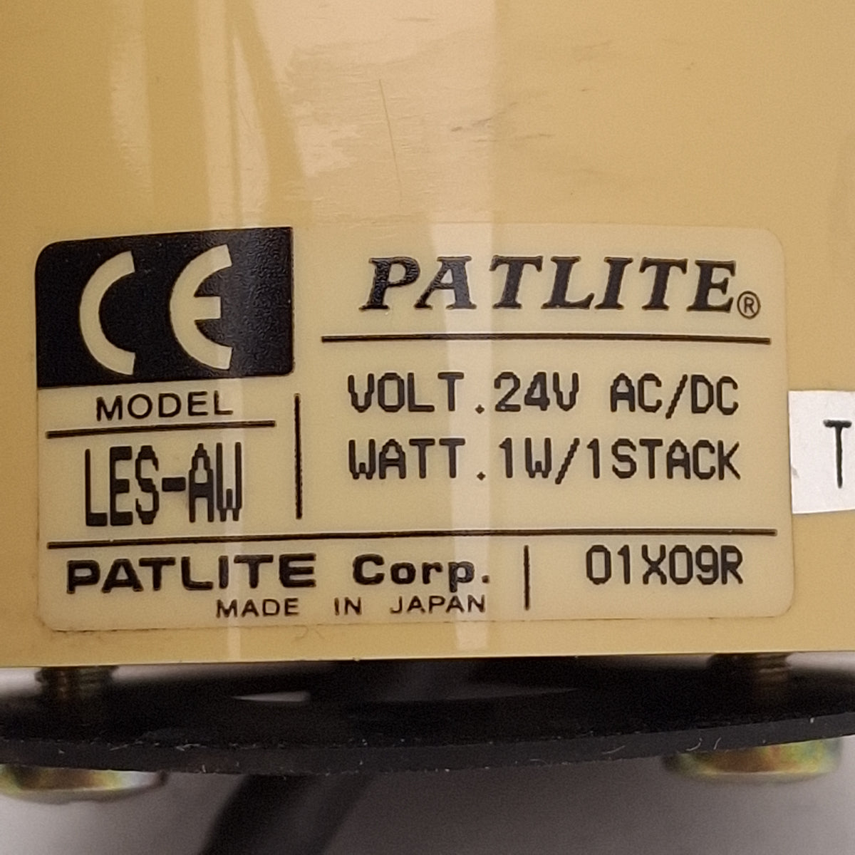 Used Patlite LES-202AW-RY LED Signal Tower, 2-Tier, Red/Amber, Direct Mount, 24VAC/DC