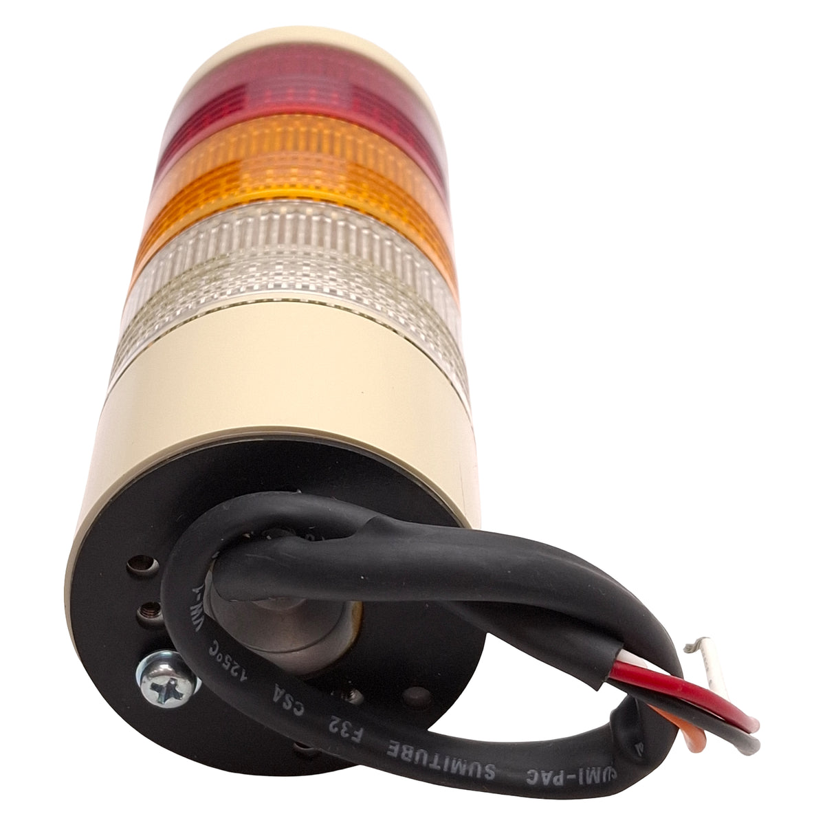 Used Patlite LES-302AW-RYC LED Signal Tower, 3-Tier, Red/Amber/Clear, 24VAC/DC