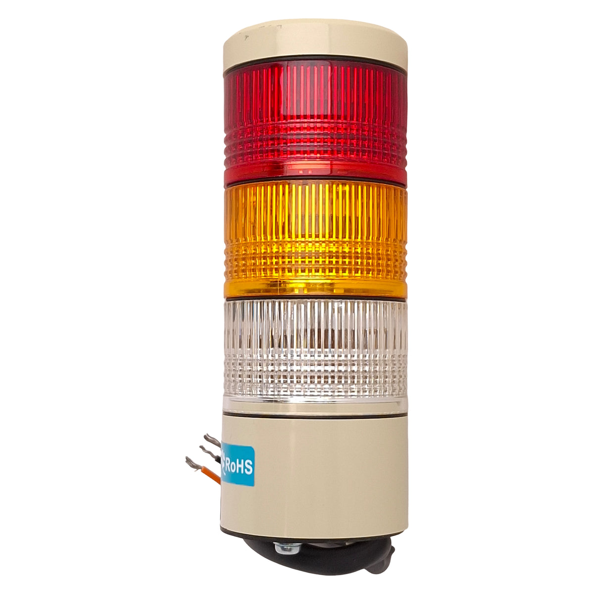 Used Patlite LES-302AW-RYC LED Signal Tower, 3-Tier, Red/Amber/Clear, 24VAC/DC