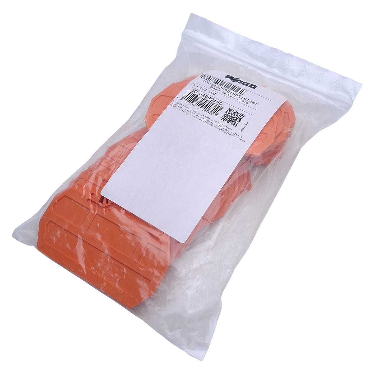 New Lot of 25 WAGO 209-190 Orange Separator For Ex e/Ex i Applications, DIN Rail