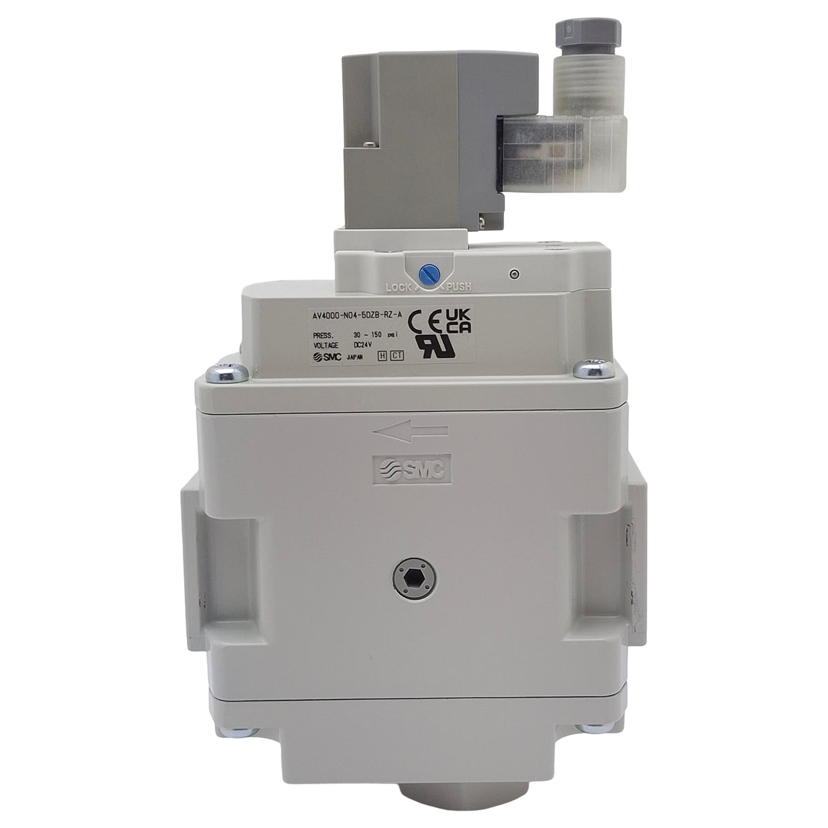 New SMC AV4000-N04-5DZB-RZ-A Soft Start Valve, 1/2in NPT, 30-150psi, 24VDC Coil