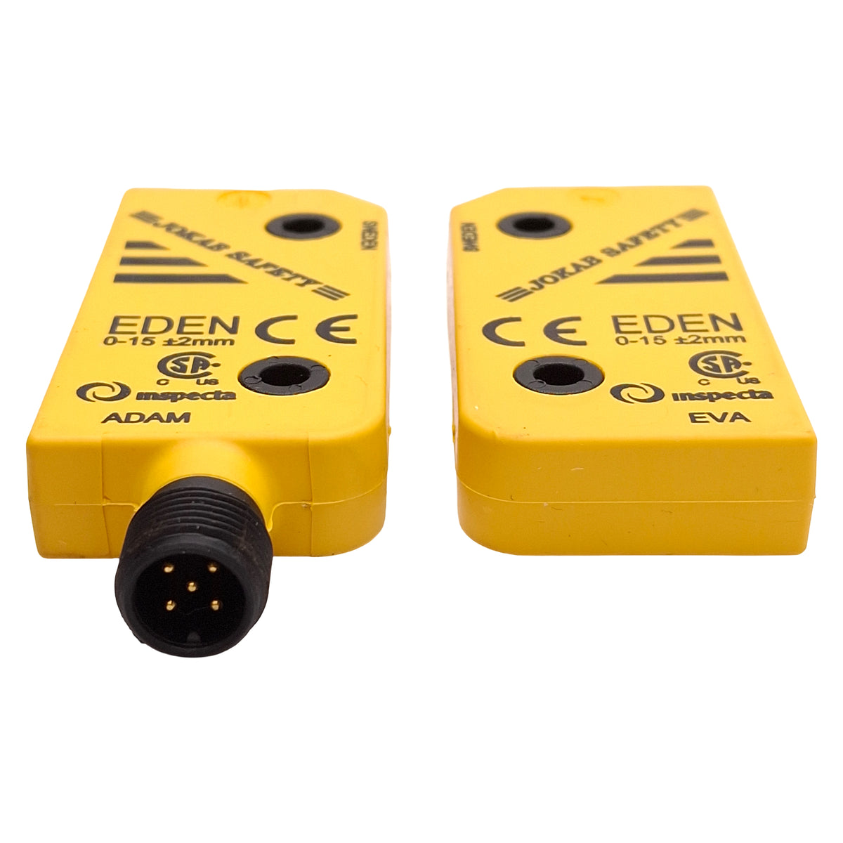 Used Jokab Safety EDEN Inspecta Non-Contact Safety Sensor ADAM & EVA 0-15mm M12 5-Pin