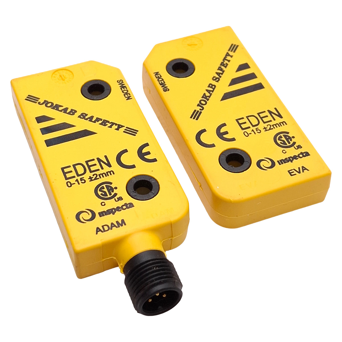 Used Jokab Safety EDEN Inspecta Non-Contact Safety Sensor ADAM & EVA 0-15mm M12 5-Pin