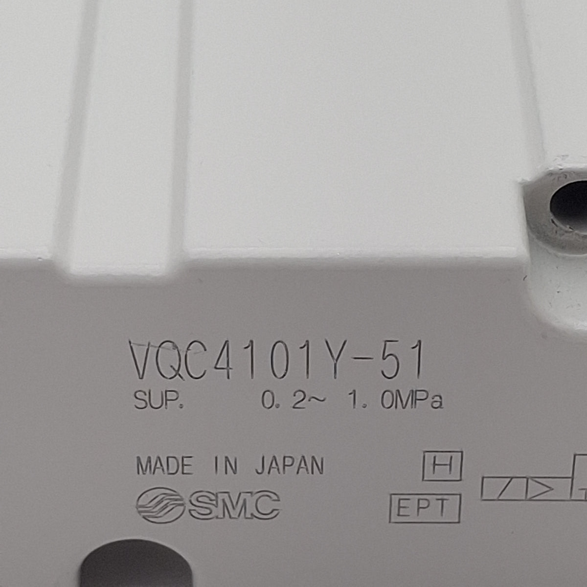 New – Open box SMC VQC4101Y-51 Base-Mount Solenoid Valve, 5/2-Way, 0.2-1.0MPa, 24VDC Coil