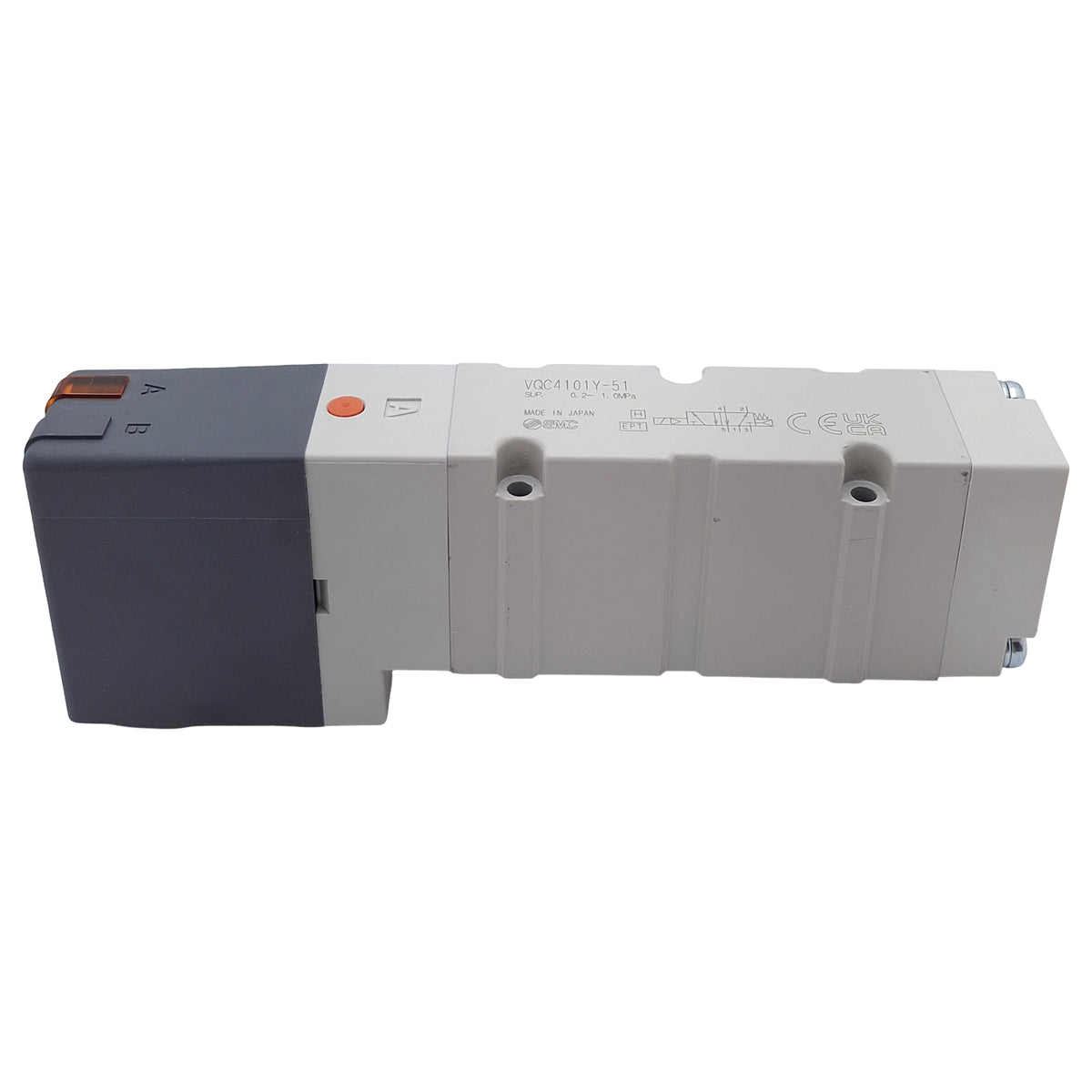 New – Open box SMC VQC4101Y-51 Base-Mount Solenoid Valve, 5/2-Way, 0.2-1.0MPa, 24VDC Coil