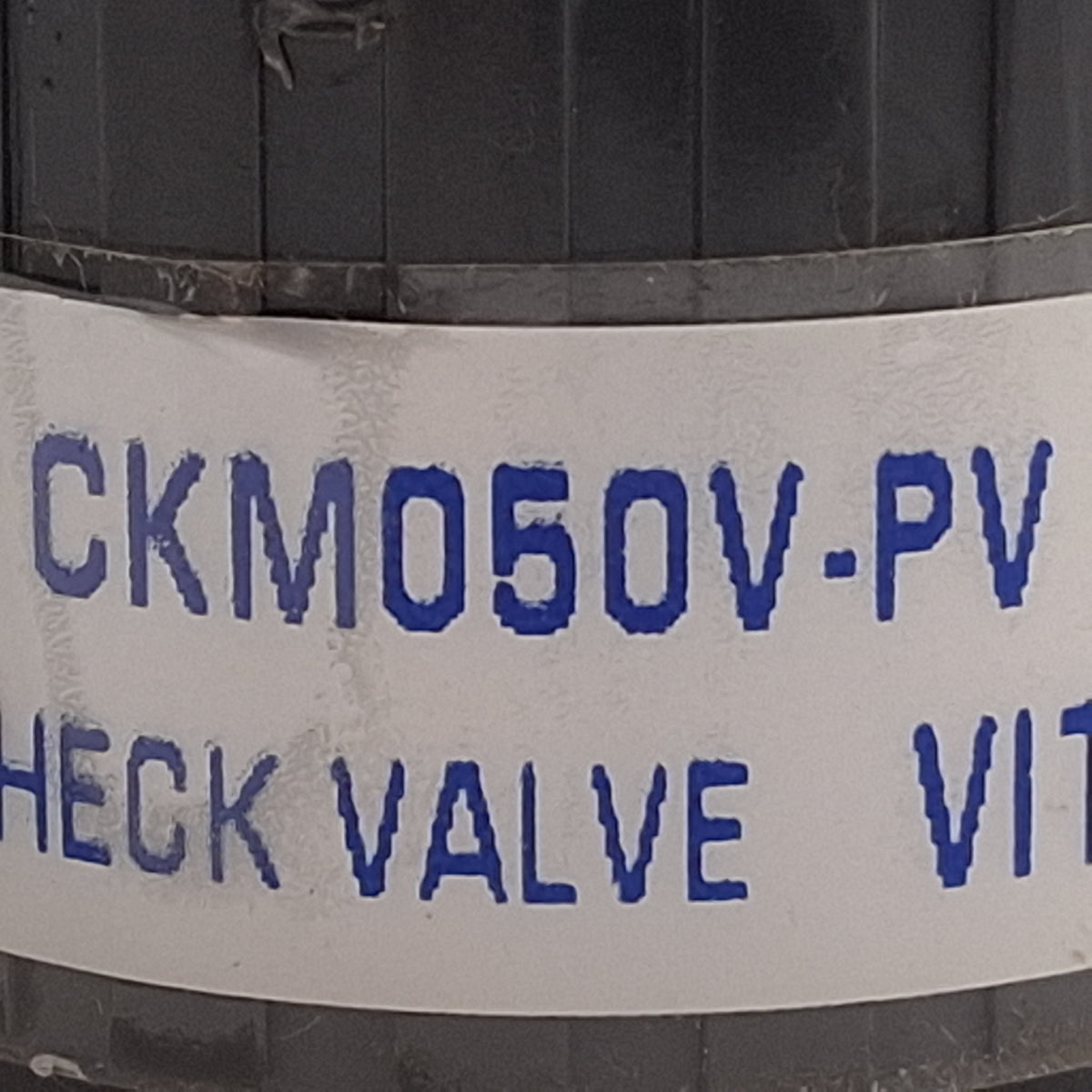Used Plast-O-Matic CKM050V-PV Check Valve, Normally Closed, PVC, 150psi, 1/2in NPT