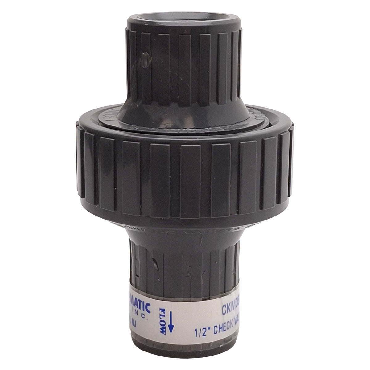 Used Plast-O-Matic CKM050V-PV Check Valve, Normally Closed, PVC, 150psi, 1/2in NPT
