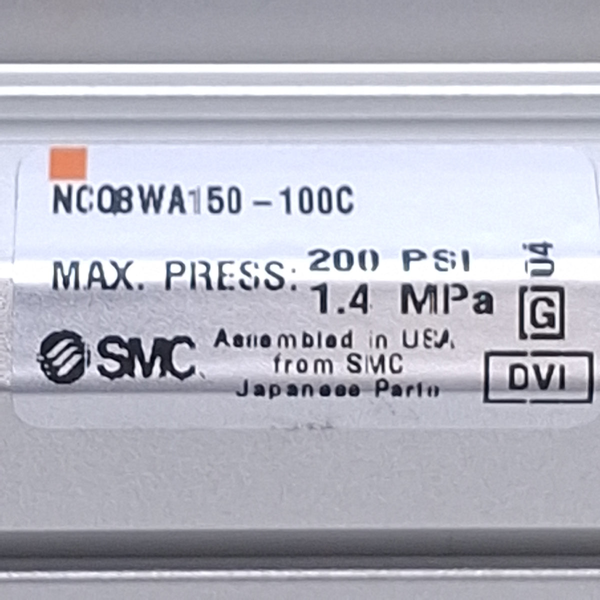 New – Open box SMC NCQ8WA150-100C Compact Pneumatic Cylinder 1-1/2in Bore, 1in Stroke, 200psi