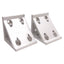 Used Lot of 2 Parker 20-103 Aluminum Machined Gusset Corner Bracket, 77 x 77 x 74mm