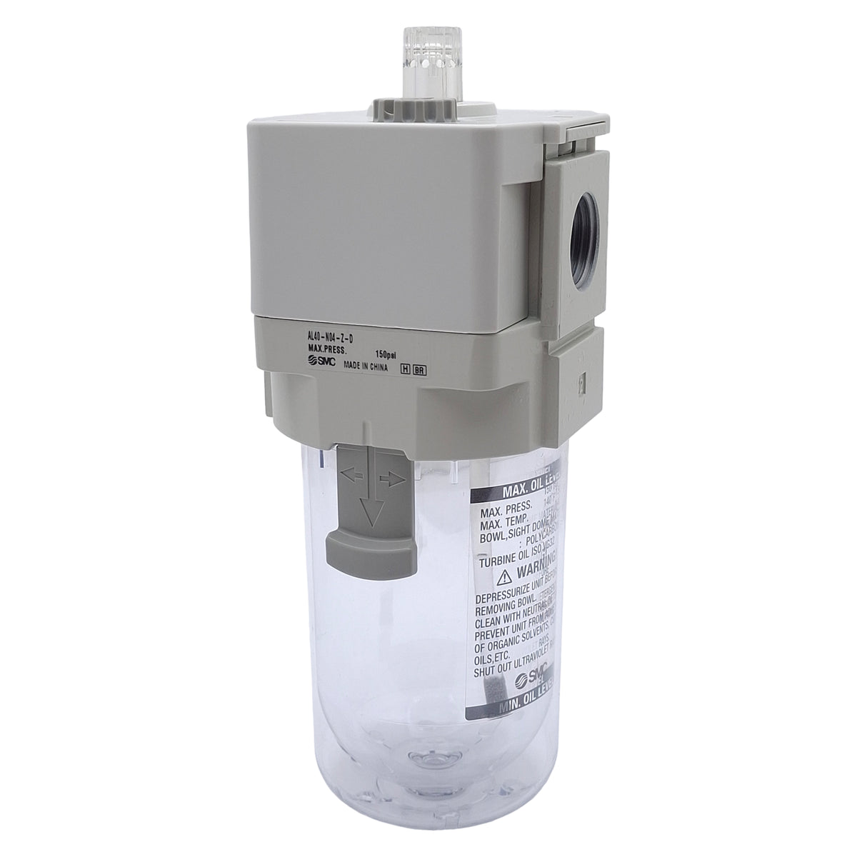 New – Open box SMC AL40-N04-Z-D Pneumatic Lubricator, 1/2in NPT, 150psi, 50L/min, 135cm³