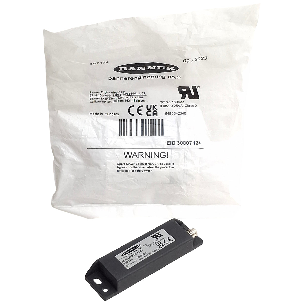 New Banner Engineering Si-MAGB1SMQD Magnetic Switch, 88mm x 25mm, 4-Pin M8, 1NO&1NC