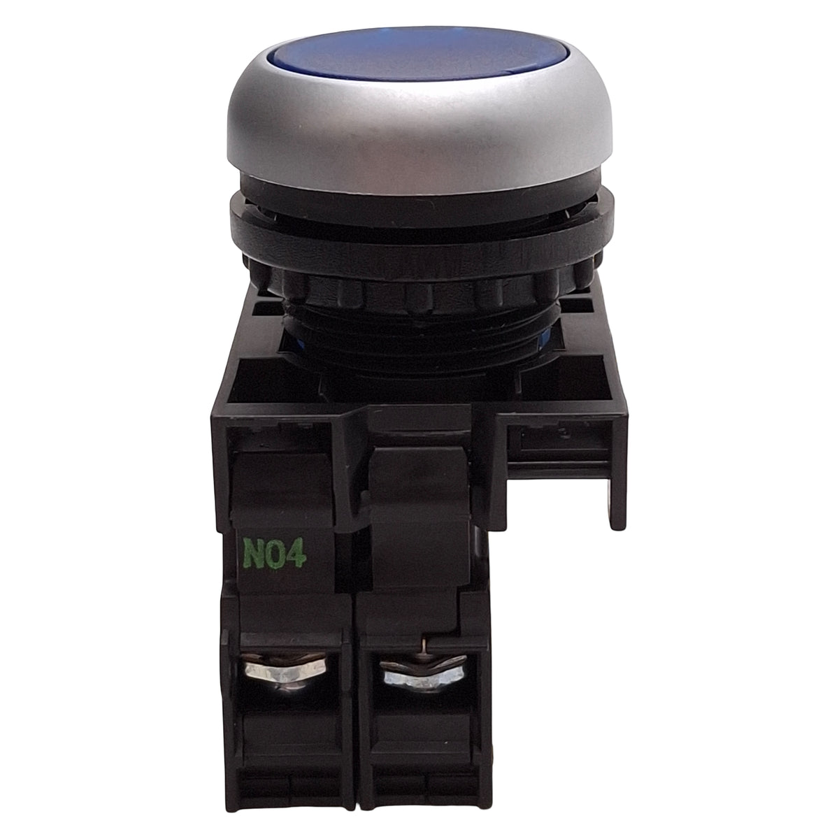 Used Eaton M22-DL-B-K10-W Blue Illuminated Momentary Pushbutton 1NO 12-30VAC/DC Lamp