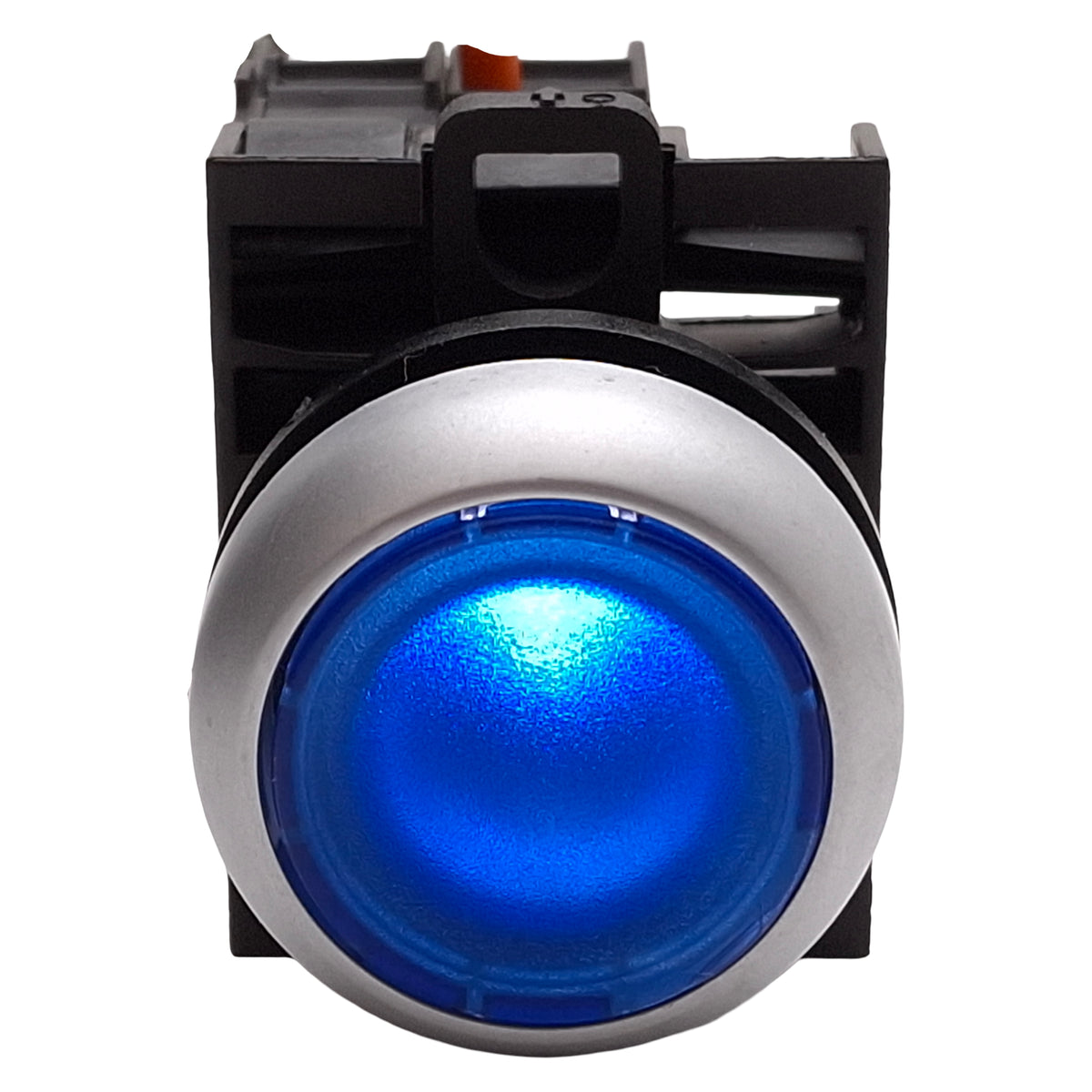 Used Eaton M22-DL-B-K10-W Blue Illuminated Momentary Pushbutton 1NO 12-30VAC/DC Lamp