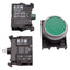 Used Eaton M22-DL-G-K10-W Green Illuminated Momentary Pushbutton 1NO 12-30VAC/DC Lamp